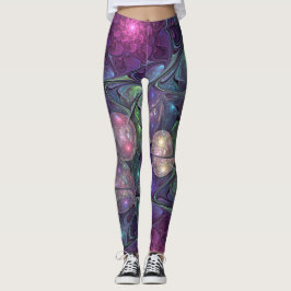 Kleurrijke glinsterende moderne Abstracte fractal  Leggings