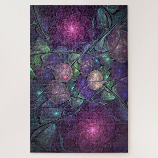 Kleurrijke glinsterende moderne Abstracte fractal Legpuzzel (Verticaal)