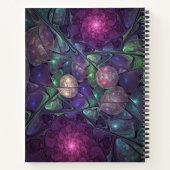 Kleurrijke glinsterende moderne Abstracte fractal Notitieboek (Achterkant)