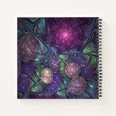 Kleurrijke glinsterende moderne Abstracte fractal Notitieboek (Achterkant)