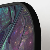 Kleurrijke glinsterende moderne Abstracte fractal  Pickleball Paddle (Links Detail)