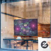 Kleurrijke glinsterende moderne Abstracte fractal  Raamsticker (Cafe Raam)