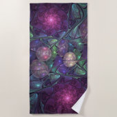 Kleurrijke glinsterende moderne Abstracte fractal  Strandlaken (Voorkant)