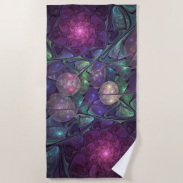 Kleurrijke glinsterende moderne Abstracte fractal  Strandlaken