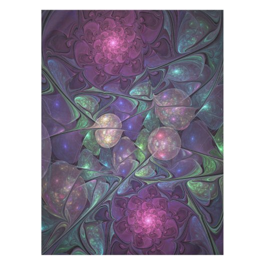 Kleurrijke glinsterende moderne Abstracte fractal  Tafelkleed (Voorkant)