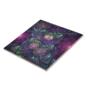 Kleurrijke glinsterende moderne Abstracte fractal  Tegeltje (Zijkant)