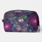Kleurrijke glinsterende moderne Abstracte fractal Toilettasje (Voorkant)