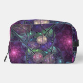 Kleurrijke glinsterende moderne Abstracte fractal Toilettasje (Achterkant)