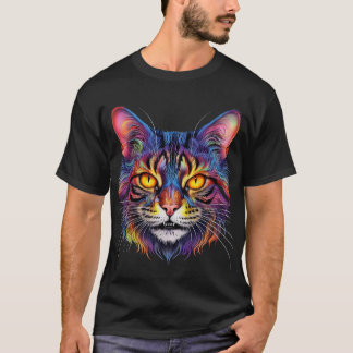 Kleurrijke Glitch Cheshire Cat Grin Art. T-shirt