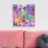 Kleurrijke Glitch Screen Art Canvas Afdruk (Insitu (Woonkamer))