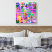 Kleurrijke Glitch Screen Art Canvas Afdruk (Insitu (Slaapkamer))
