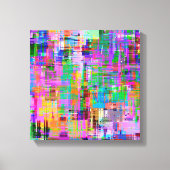 Kleurrijke Glitch Screen Art Canvas Afdruk (Voorkant)