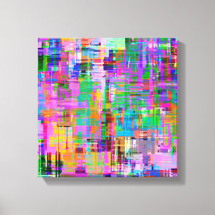 Kleurrijke Glitch Screen Art Canvas Afdruk