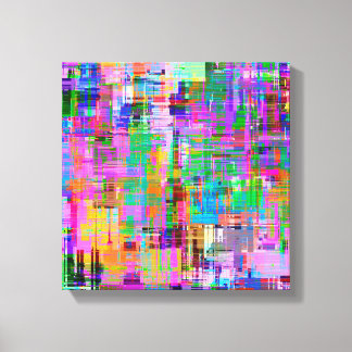 Kleurrijke Glitch Screen Art Canvas Afdruk