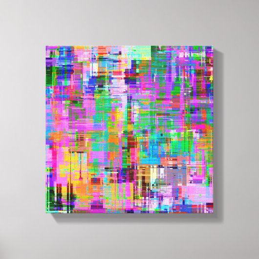 Kleurrijke Glitch Screen Art Canvas Afdruk (Voorkant)