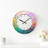 Kleurrijke Glitter-afdrukken Grote Klok (Huis)