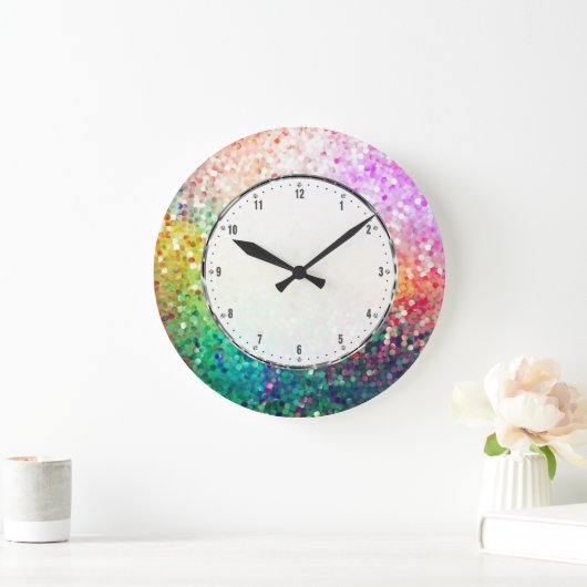 Kleurrijke Glitter-afdrukken Grote Klok (Huis)