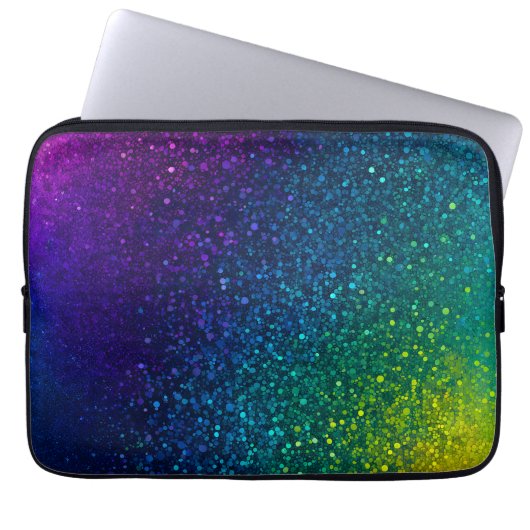 Kleurrijke Glitter Art Laptop Hoesje Laptop Sleeve (Voorkant)