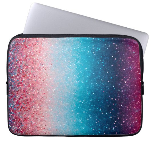 Kleurrijke Glitter Art Laptop Hoesje Laptop Sleeve (Voorkant)