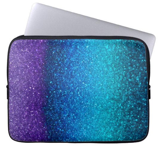 Kleurrijke Glitter Art Laptop Hoesje Sleeve (Voorkant)