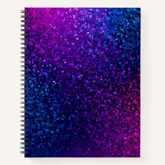 Kleurrijke Glitter Art Spiral Notitieboek (Voorkant)