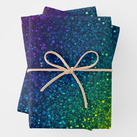 Kleurrijke Glitter Art Wrapping Paper Sheets