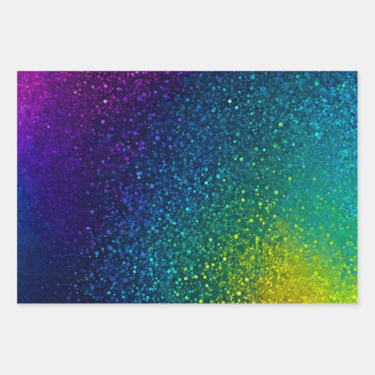 Kleurrijke Glitter Art Wrapping Paper Sheets (Voorkant 3)
