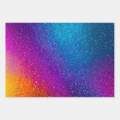 Kleurrijke Glitter Art Wrapping Paper Sheets (Voorkant)