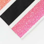 Kleurrijke Glitter Black Stripes Monogram Fleece Deken (Hoek)