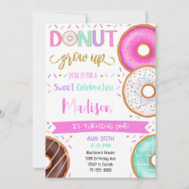 Kleurrijke Glitter Donuts Verjaardagsfeest Uitnodi Kaart