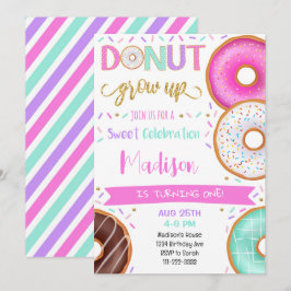 Kleurrijke Glitter Donuts Verjaardagsfeest Uitnodi Kaart