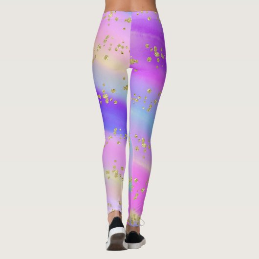 Kleurrijke Glitter Eenhoorn Leggings (Achterkant)
