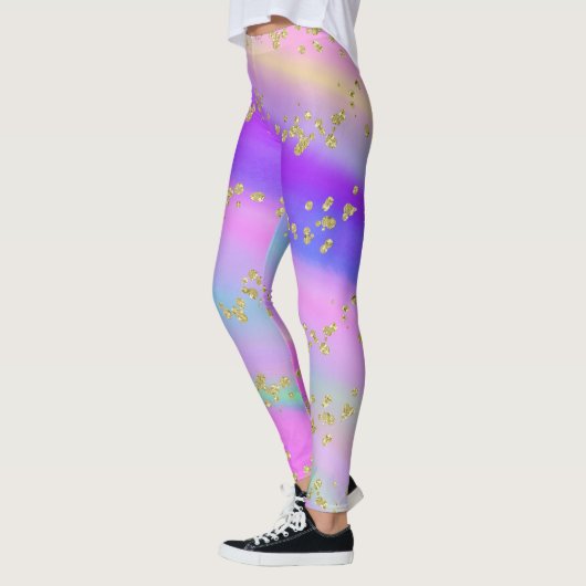 Kleurrijke Glitter Eenhoorn Leggings (Links)
