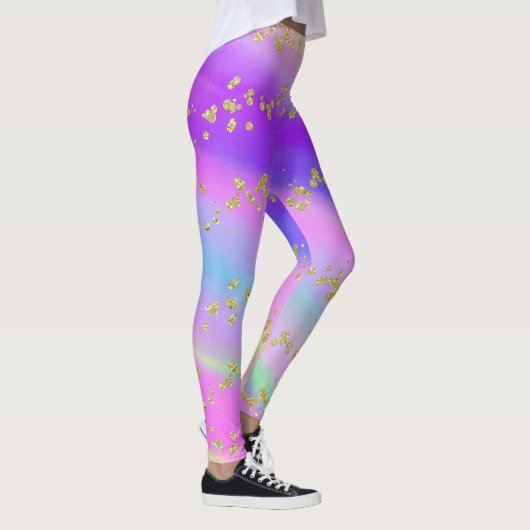 Kleurrijke Glitter Eenhoorn Leggings (Rechts)