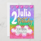 kleurrijke Glitter Eenhoorn Rainbow verjaardagsfee Kaart (Voorkant)