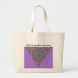 Kleurrijke glitter-geometrisch grote tote bag