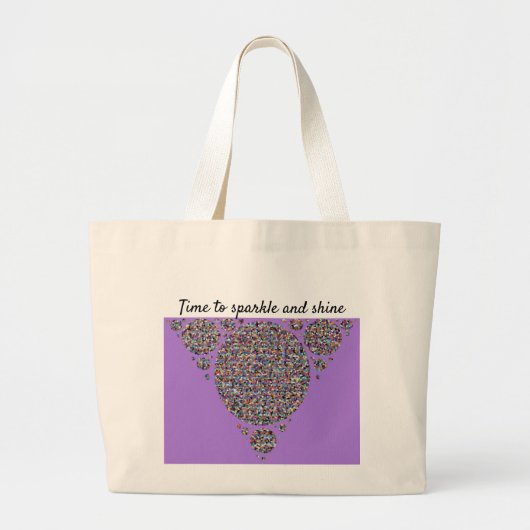Kleurrijke glitter-geometrisch grote tote bag (Voorkant)