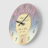 Kleurrijke Glitter, Goud 50ste Bruiloft Jubileum Grote Klok (Hoek)