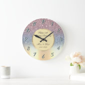 Kleurrijke Glitter, Goud 50ste Bruiloft Jubileum Grote Klok (Huis)