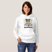 Kleurrijke Glitter Kerstboom Coquette Bow Grappig Hoodie (Voorkant volledig)