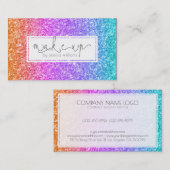 Kleurrijke Glitter Make-up Typografie Ontwerp Visitekaartje (Voorkant / Achterkant)