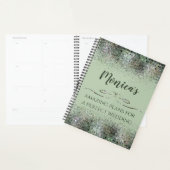 Kleurrijke Glitter Paarse en Sage Wedding Planner (Display)