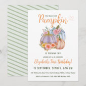 Kleurrijke glitter pompoen thema kinderen verjaard kaart (Voorkant / Achterkant)