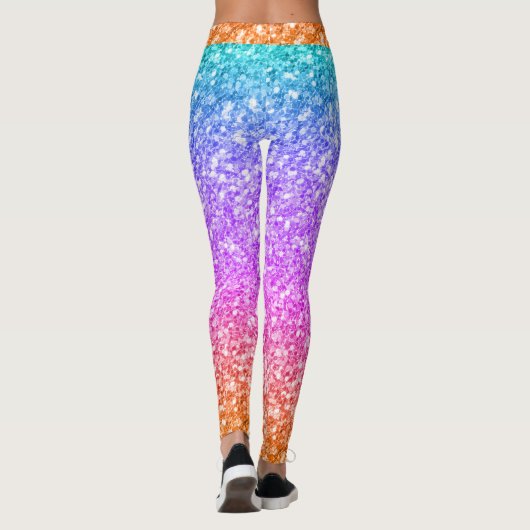 Kleurrijke Glitter Print Gradient Leggings (Achterkant)