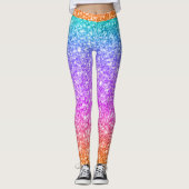 Kleurrijke Glitter Print Gradient Leggings (Voorkant)