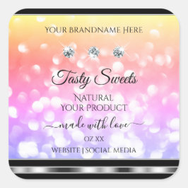 Kleurrijke Glitter Product Labels diamanten