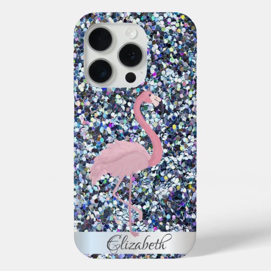 Kleurrijke Glitter Roze Flamingo's Case-Mate iPhone Case (Achterkant)