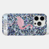 Kleurrijke Glitter Roze Flamingo's Case-Mate iPhone Case (Achterkant (horizontaal))