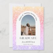 Kleurrijke Glitter Sparkles Arch Foto Afstuderen Kaart (Voorkant)
