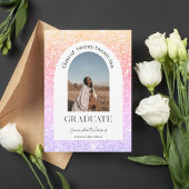 Kleurrijke Glitter Sparkles Arch Foto Afstuderen Kaart